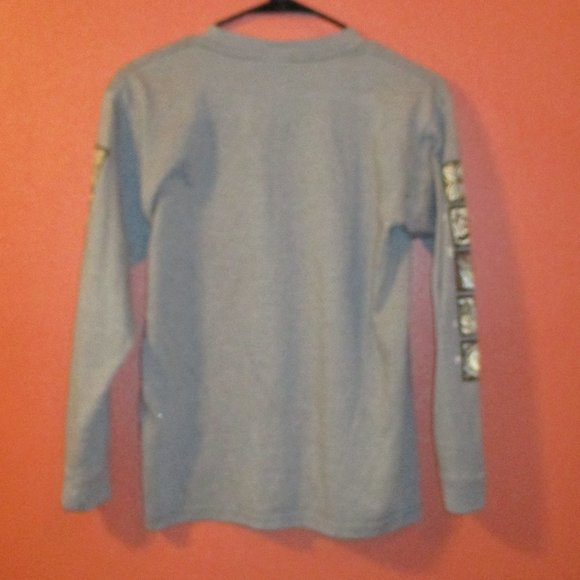 Volcom Youth Boy Large Green White Brown Graphic Outdoors Long Sleeve Shirt - Picture 5 of 6